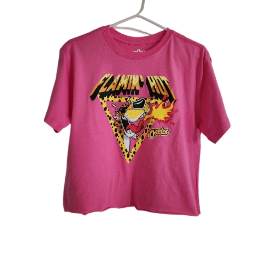 FLAMIN HOT CHEETOS PINK  GRAPHIC CROP TOP SZ SMALL